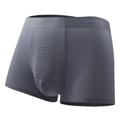 3PCS 60S Modal Mesh Breathable ThinCopper fiber Negative Ion Antibacterial Inner Crotch Boxer Brief