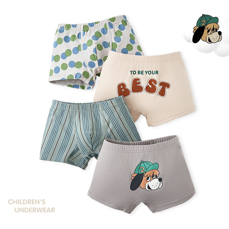 Cotton Kids Boxer Briefs 4 Pack