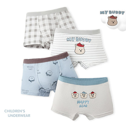 Cotton Kids Boxer Briefs 4 Pack