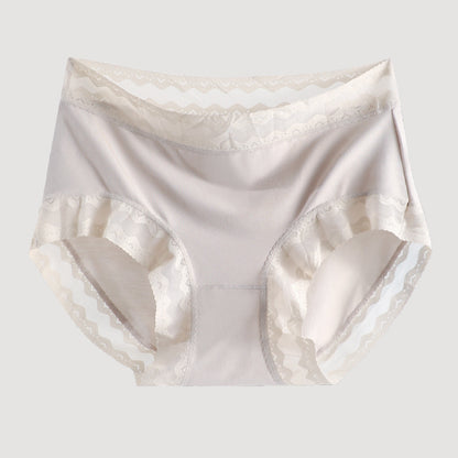 Comfort Breathable Modal Lace Mid Waist Brief