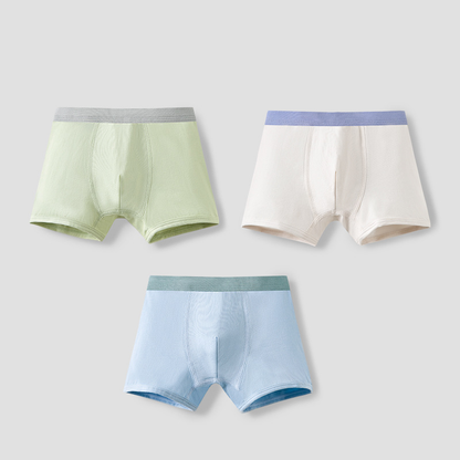 Cotton Kids Solid Color Boxer Briefs 3 Pack