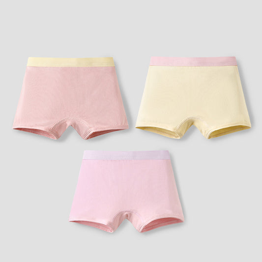 Cotton Kids Solid Color Boxer Briefs 3 Pack