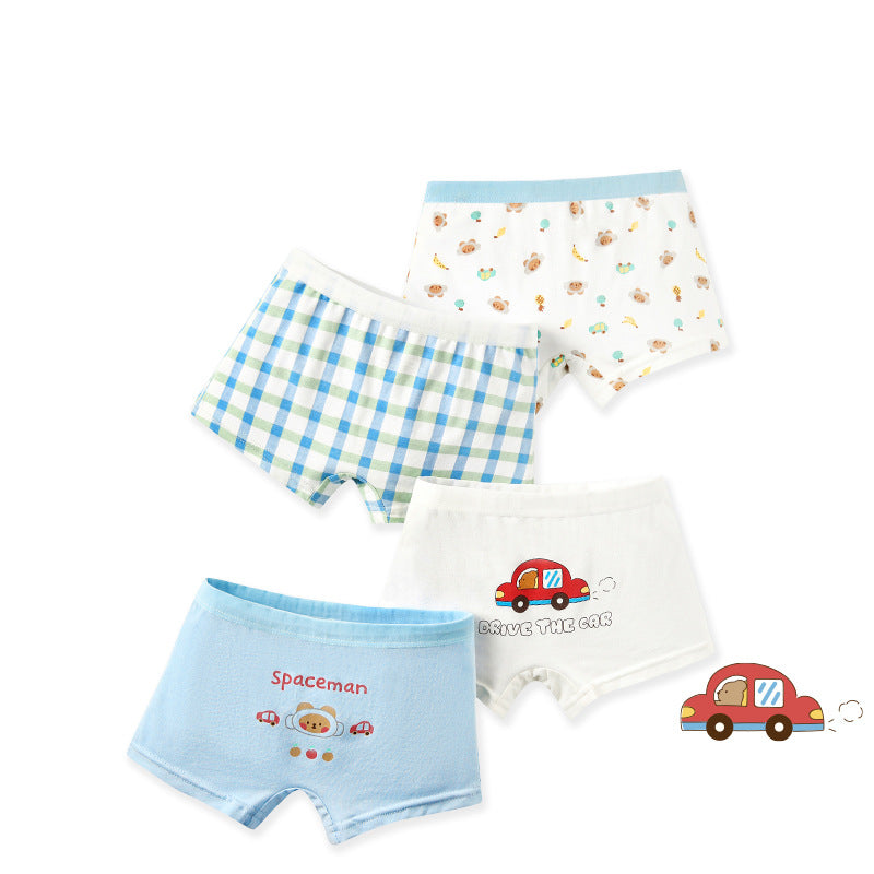 Cotton Kids Boxer Briefs 4 Pack